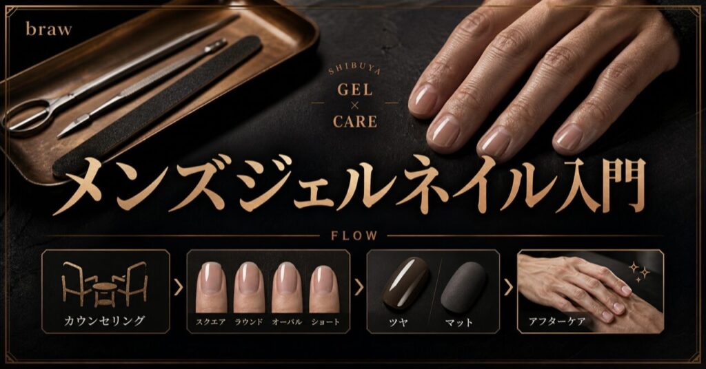 メンズネイルでジェルは渋谷でどこがおすすめ？男のネイルケア完全ガイドのアイキャッチ