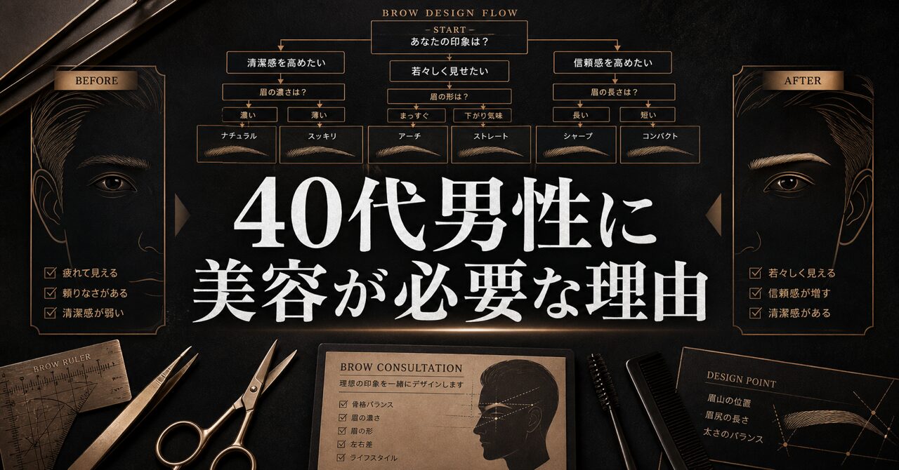 40代男性に美容が必要な理由|清潔感で仕事もプライベートも変わるのアイキャッチ