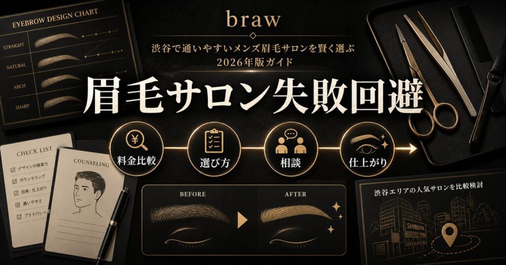 メンズ眉毛サロン渋谷で安いのは？料金比較と失敗しない選び方【2026年最新】のアイキャッチ