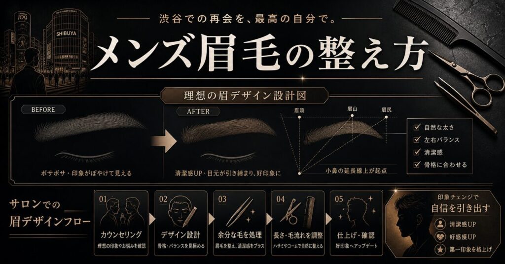 同窓会前のメンズ眉毛サロン完全ガイド｜渋谷で印象を変える整え方と料金相場のアイキャッチ
