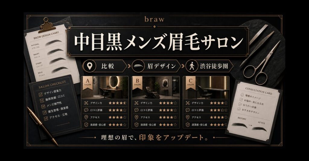 中目黒のメンズ眉毛サロンおすすめ比較｜渋谷徒歩圏の厳選店も紹介のアイキャッチ
