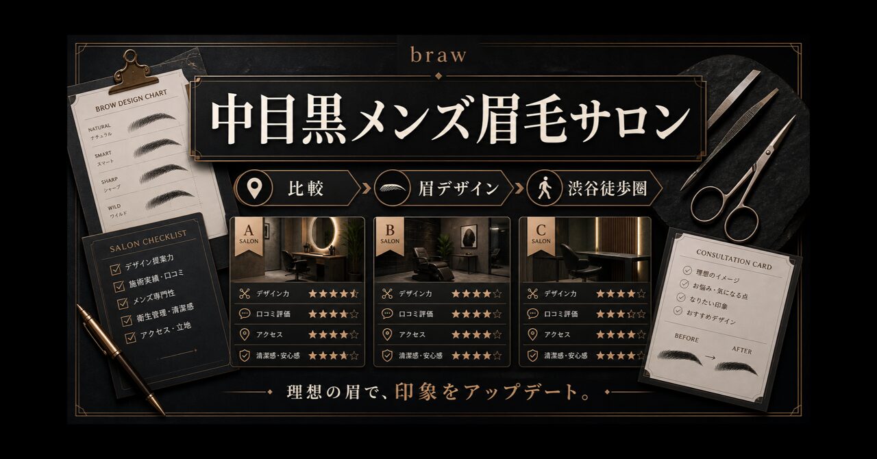 中目黒のメンズ眉毛サロンおすすめ比較|渋谷徒歩圏の厳選店も紹介のアイキャッチ