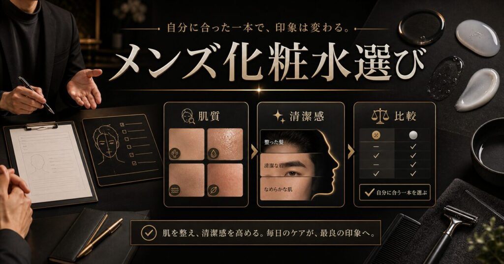 【20代メンズ化粧水】安いのに清潔感GET！プロ監修15選｜1000円以下で肌質別選び方のアイキャッチ