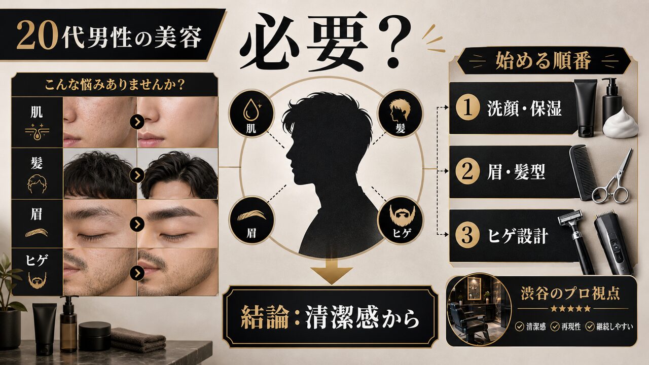 20代男性に美容は必要かの要点図解
