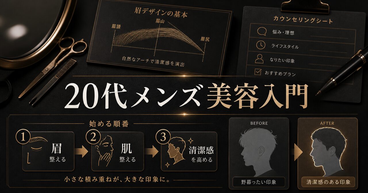20代男性に美容は必要か？渋谷のプロが答える結論と始める順番のアイキャッチ