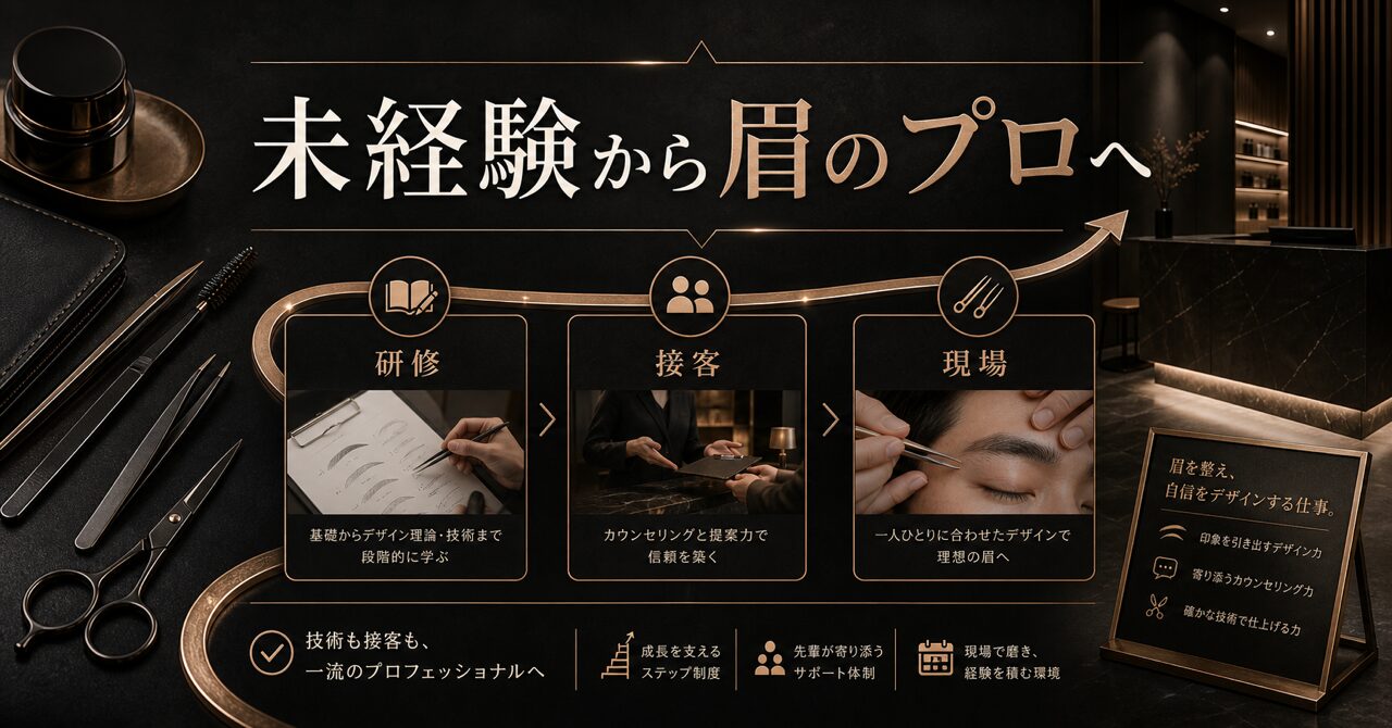 眉毛サロン未経験でも覚えられる?研修と接客のリアルを正直に話しますのアイキャッチ