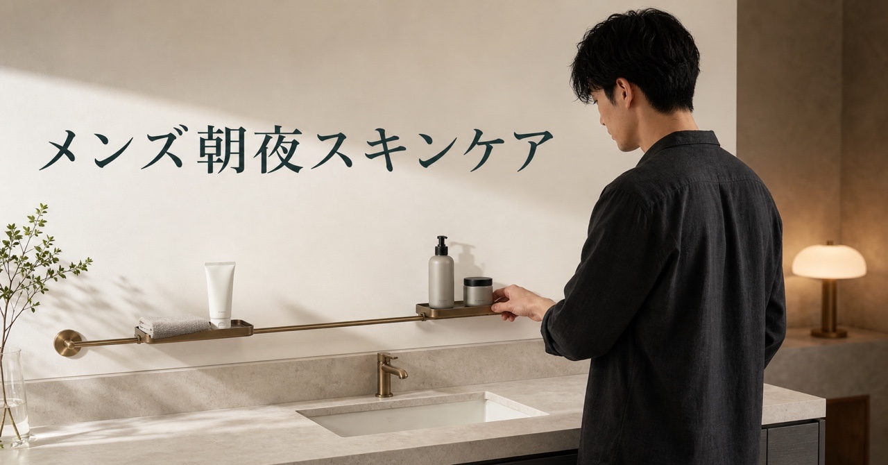 メンズスキンケアは朝と夜で何が違う？無理なく続ける基本ルーティンのアイキャッチ