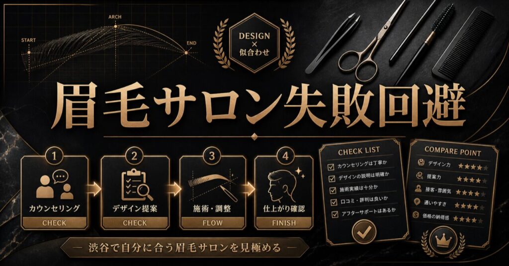 【2026年最新版】渋谷のメンズ眉毛サロンおすすめTOP5！失敗しない選び方と最強サロンを徹底解説のアイキャッチ