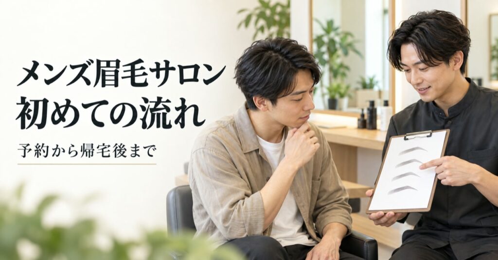 メンズ眉毛サロン初めての流れ｜予約から帰宅後まで・希望の伝え方も解説