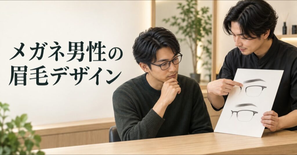 メガネ男性の眉毛デザイン｜フレーム形状別の見え方とサロンでの伝え方